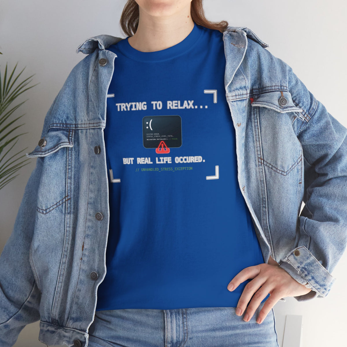 "Trying to Relax... But Real Life Occurred" Graphic Tee | Funny Software Engineer T-Shirt