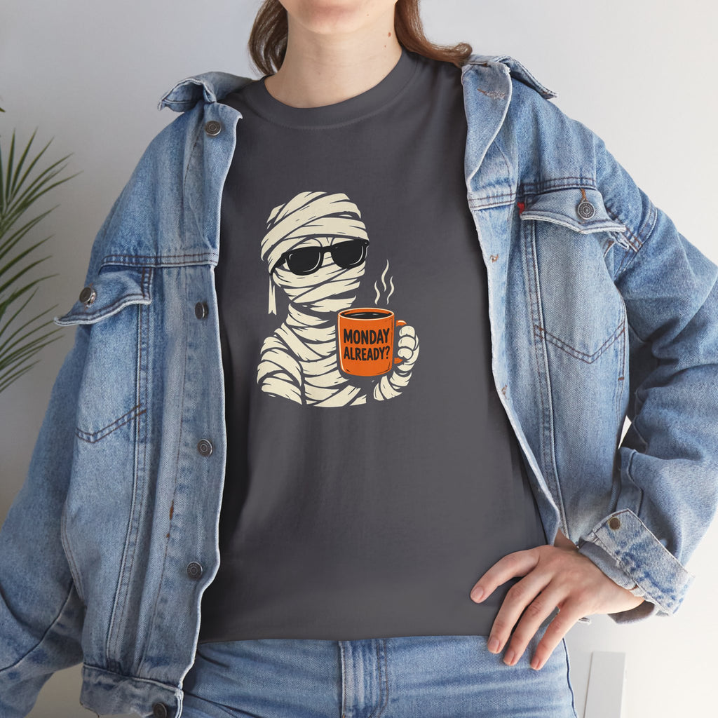 Mummy Halloween T-Shirt – Monday Already Coffee Tee | Funny Spooky Shirt