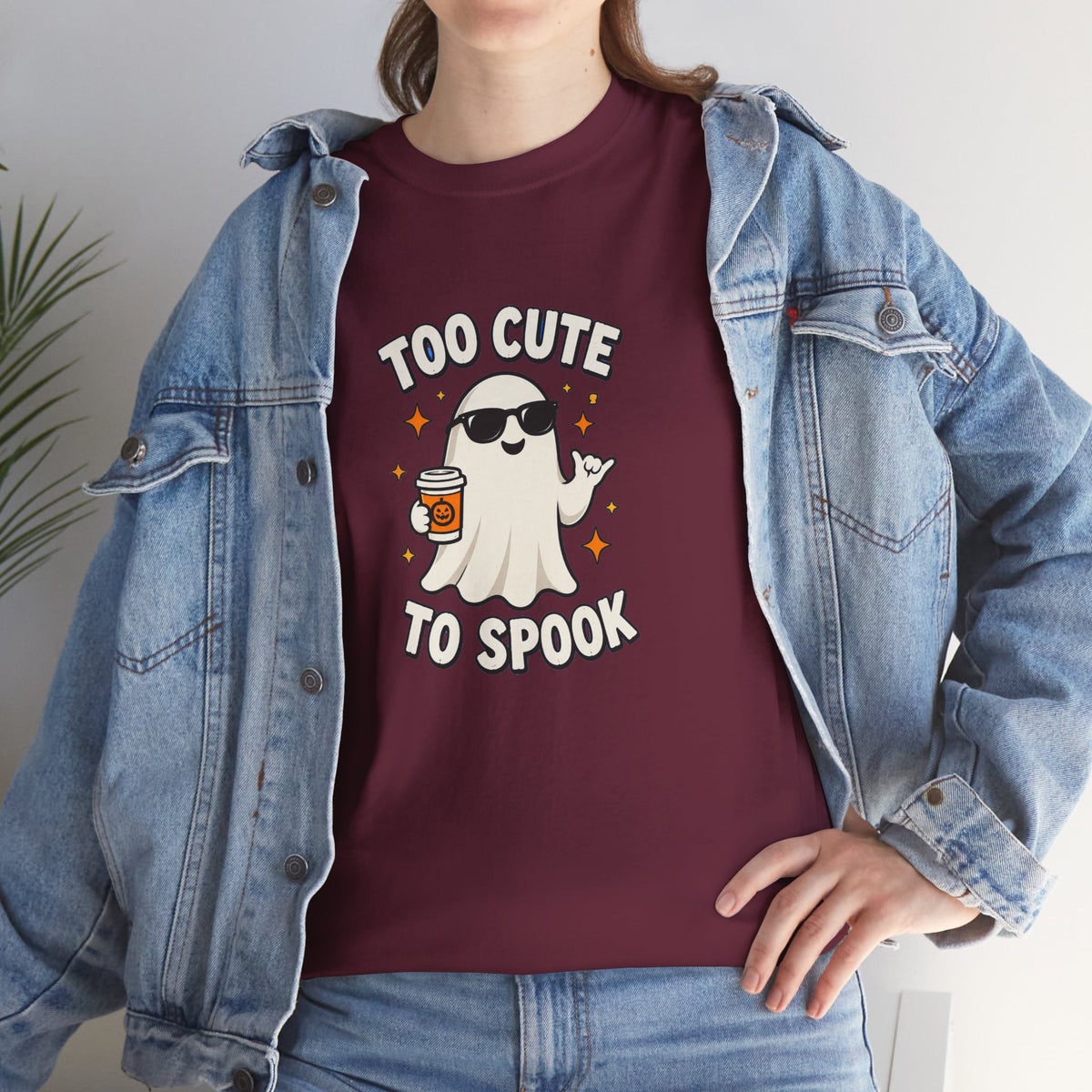Too Cute To Spook Halloween Shirt – Ghost Coffee Cup Tee | Cute Fall Gift