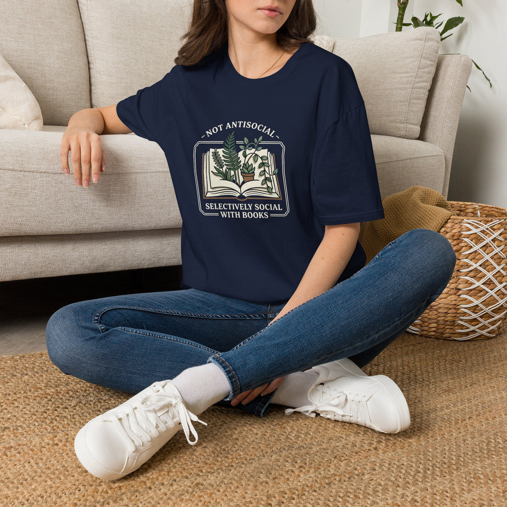 Botanical Open Book T-Shirt — Plant Lover Floral Illustration Tee