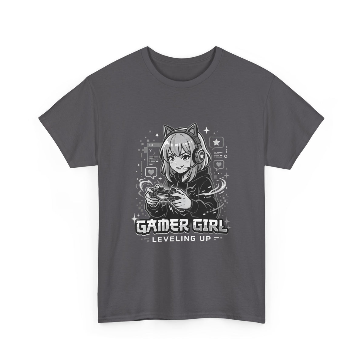 Gamer Girl Tee — 'Gamer Girl Leveling Up' Cute Anime Controller T‑Shirt