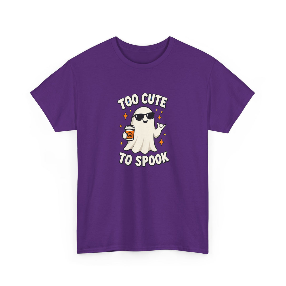 Too Cute To Spook Halloween Shirt – Ghost Coffee Cup Tee | Cute Fall Gift