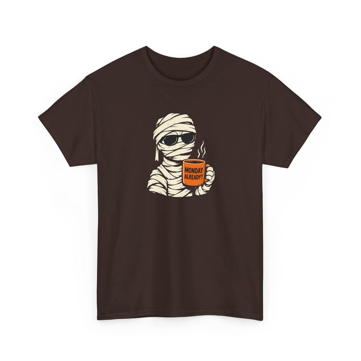 Mummy Halloween T-Shirt – Monday Already Coffee Tee | Funny Spooky Shirt