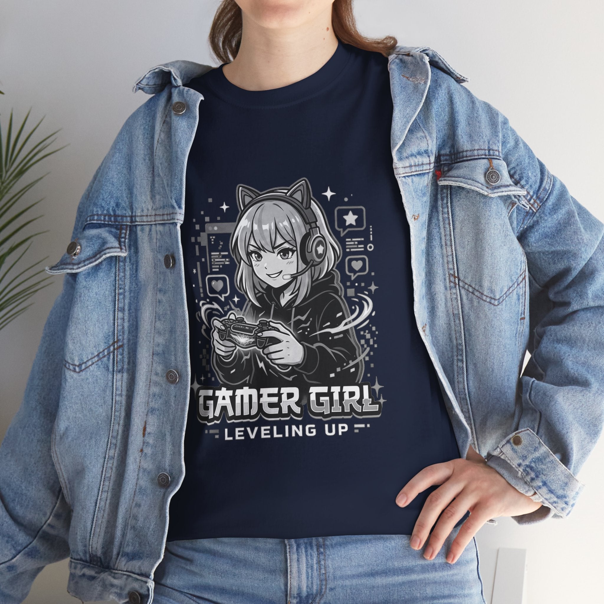 Gamer Girl Tee — 'Gamer Girl Leveling Up' Cute Anime Controller T‑Shirt
