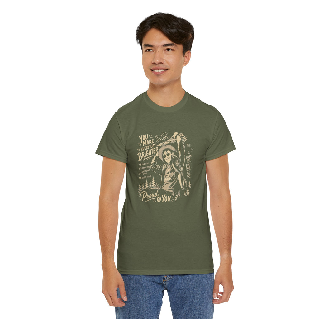 Vintage Cowboy Tee — "You Make Every Day Brighter / Proud of You" Inspirational Western T‑Shirt
