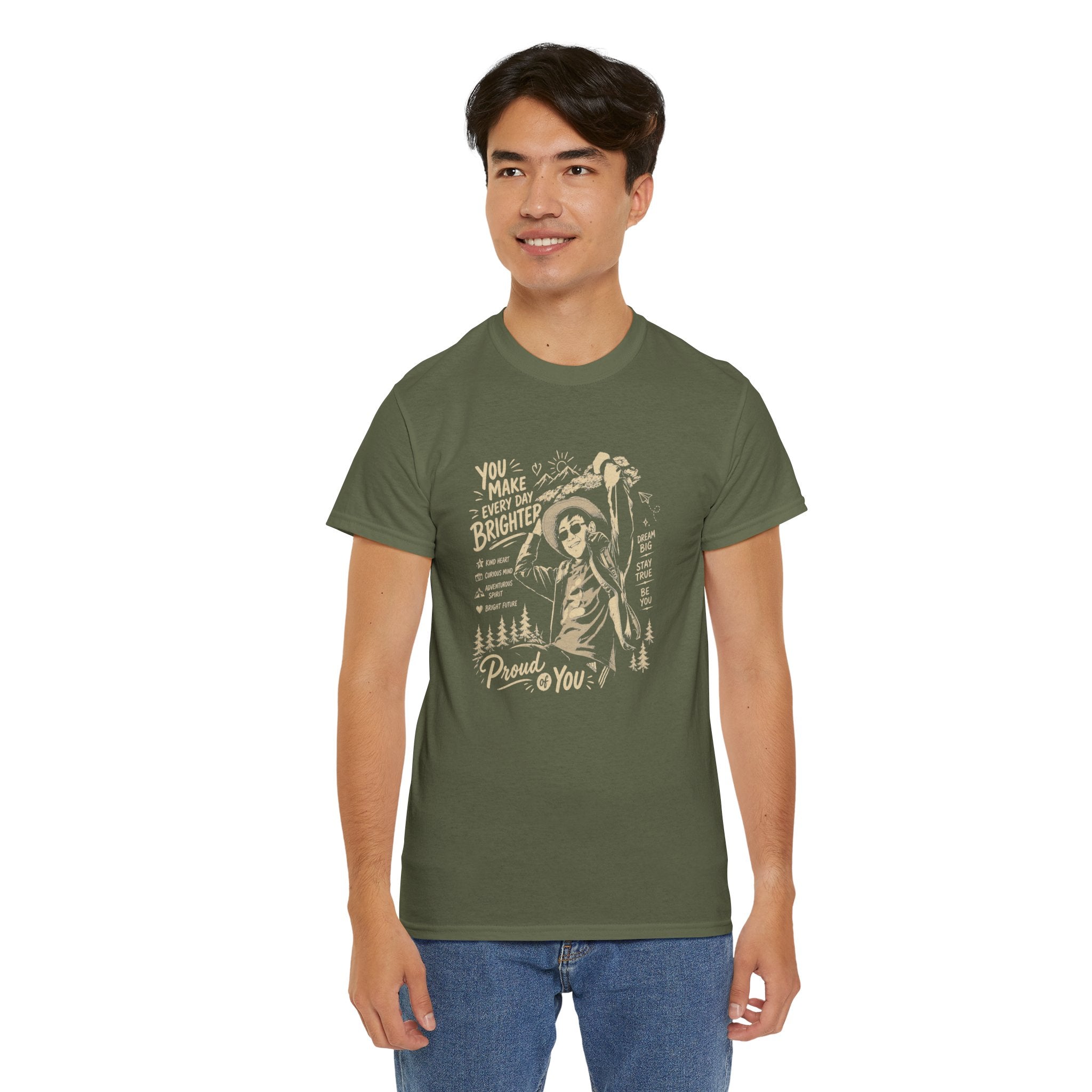Vintage Cowboy Tee — "You Make Every Day Brighter / Proud of You" Inspirational Western T‑Shirt