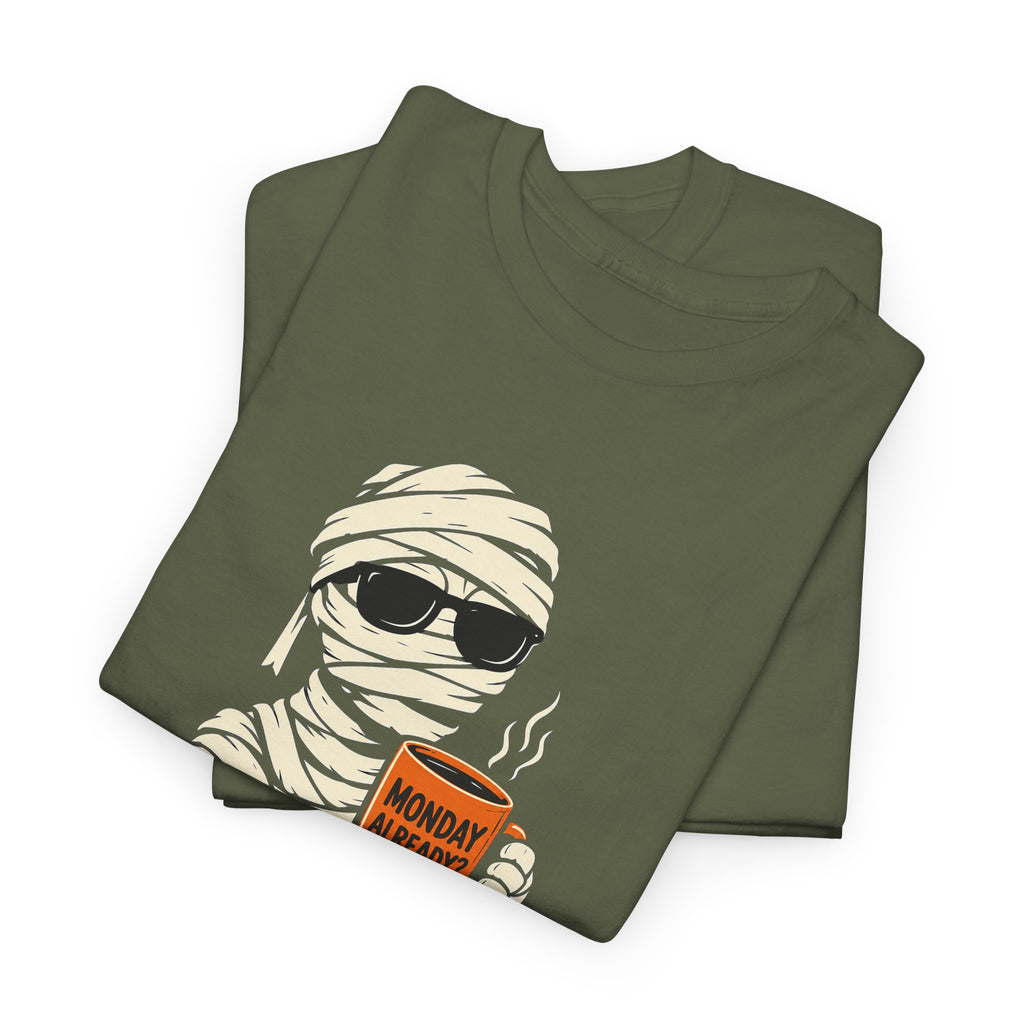 Mummy Halloween T-Shirt – Monday Already Coffee Tee | Funny Spooky Shirt