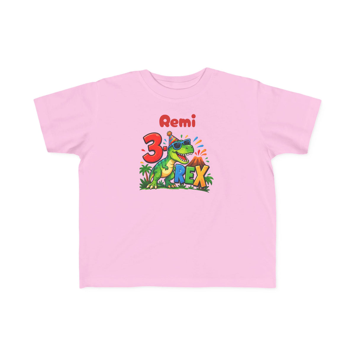 3rd Birthday Toddler Shirt – Remi 3 Rex Dinosaur Tee | Personalized