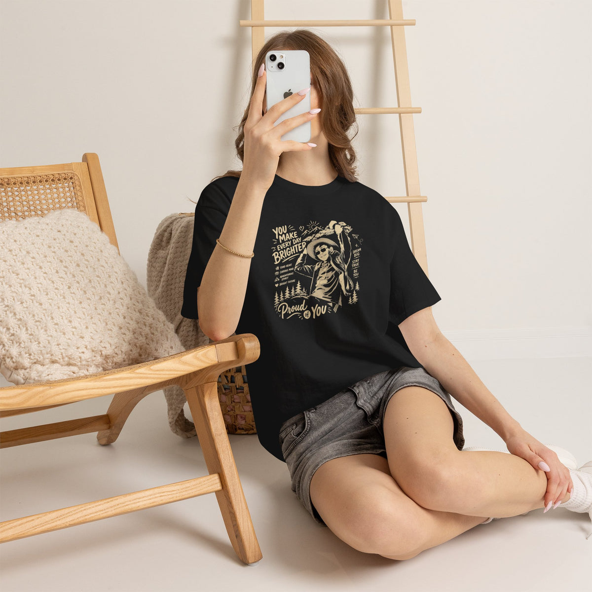 Vintage Cowboy Tee — "You Make Every Day Brighter / Proud of You" Inspirational Western T‑Shirt