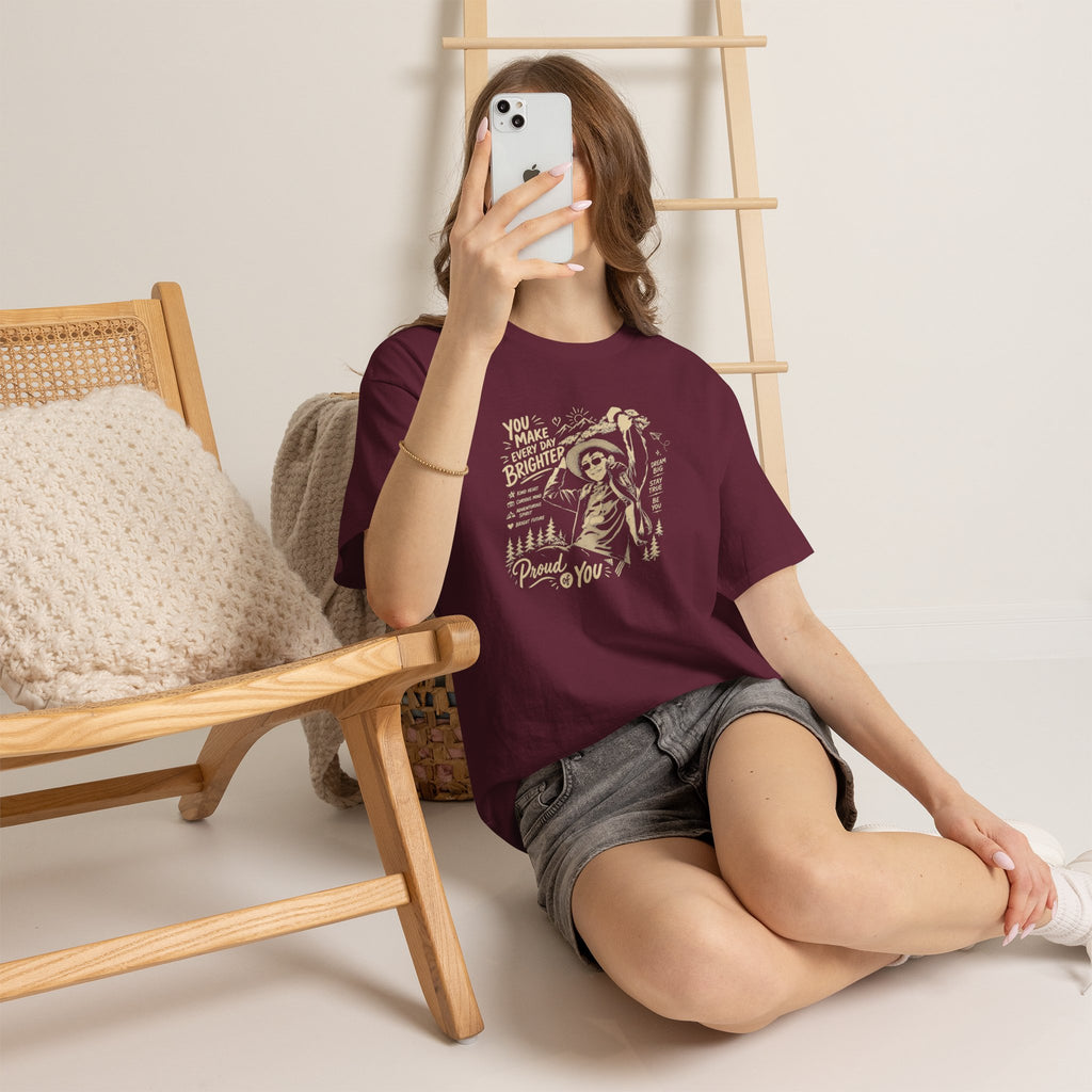 Vintage Cowboy Tee — "You Make Every Day Brighter / Proud of You" Inspirational Western T‑Shirt