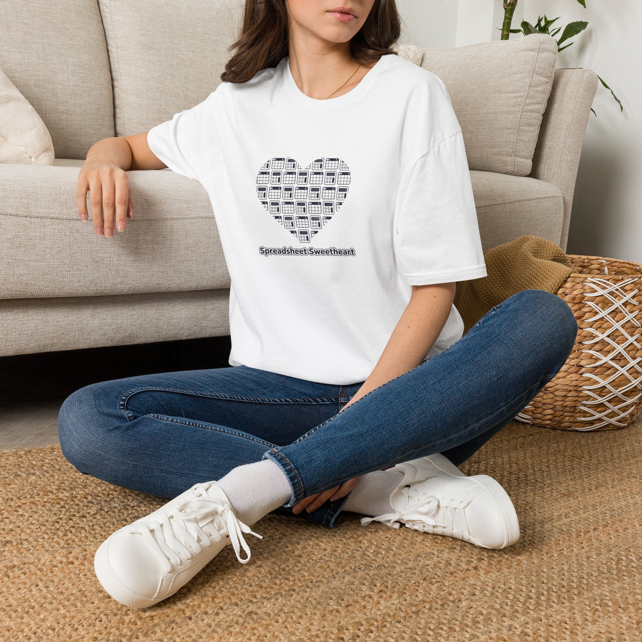 T-Shirt — "Spreadsheet Sweetheart" Heart Design (Accounting/Office Humor)