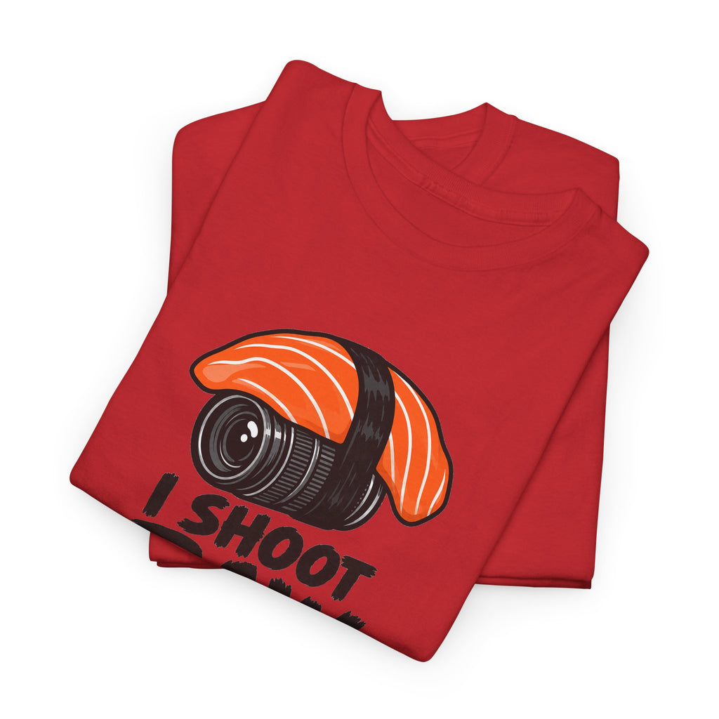 Funny Photographer T-Shirt - I Shoot Raw Sushi Camera Tee | Photography Gift