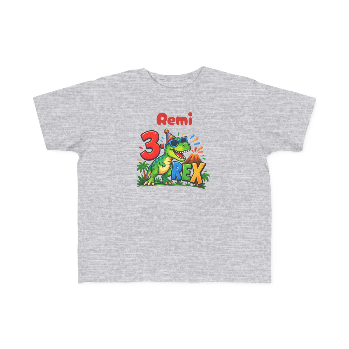 3rd Birthday Toddler Shirt – Remi 3 Rex Dinosaur Tee | Personalized