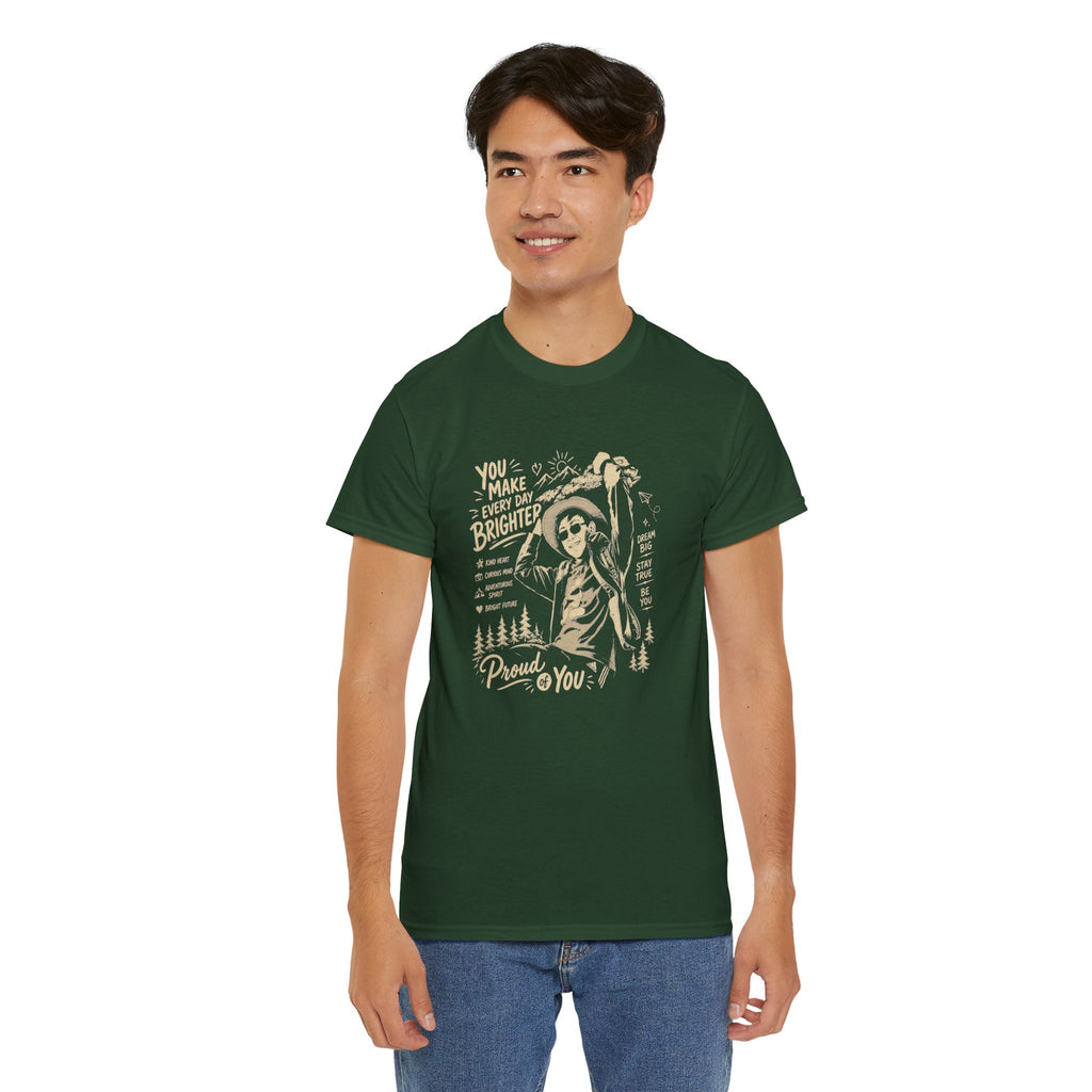 Vintage Cowboy Tee — "You Make Every Day Brighter / Proud of You" Inspirational Western T‑Shirt