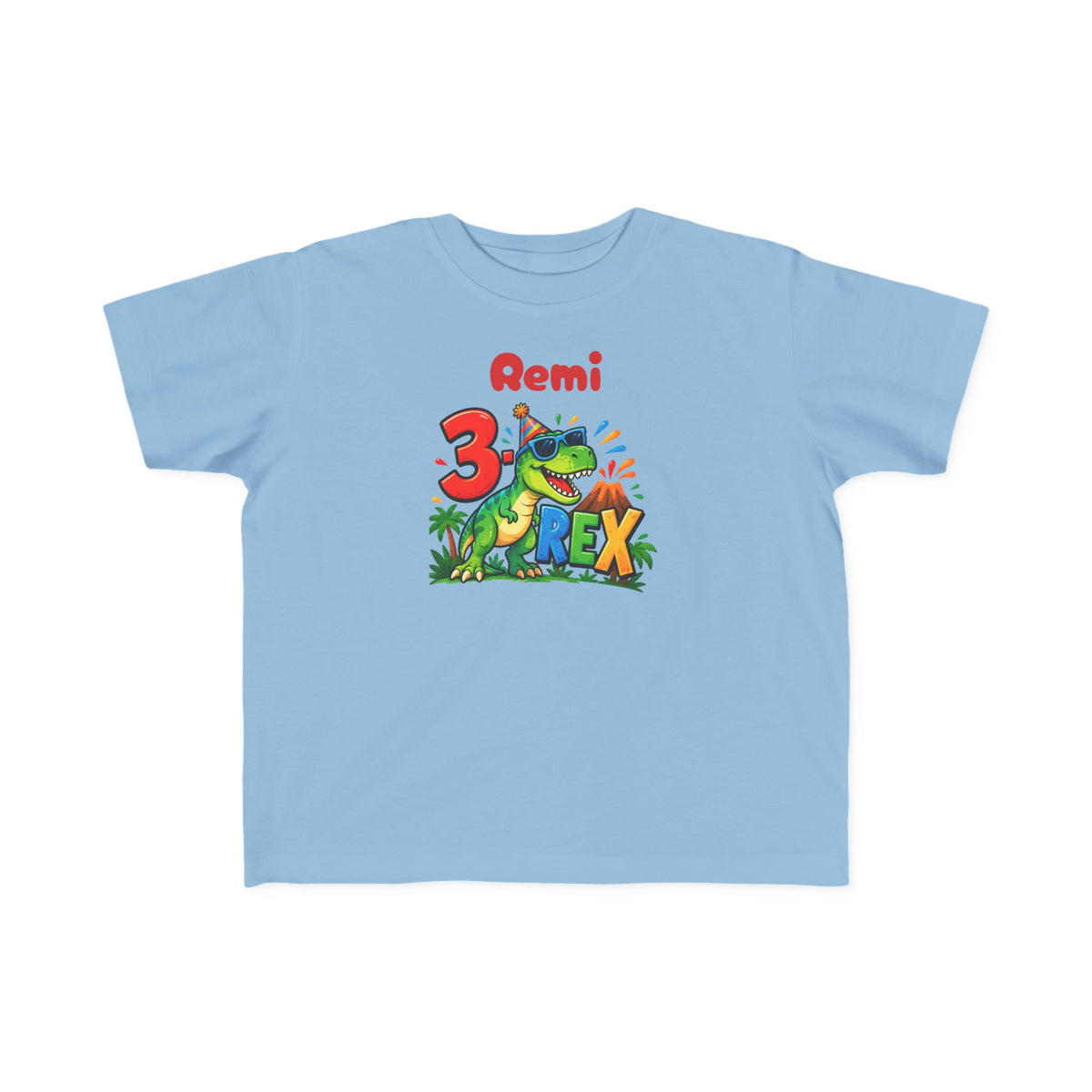 3rd Birthday Toddler Shirt – Remi 3 Rex Dinosaur Tee | Personalized