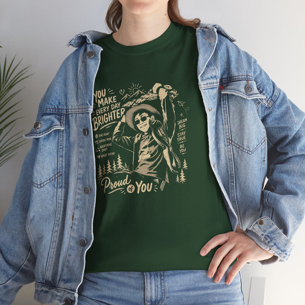 Vintage Cowboy Tee — "You Make Every Day Brighter / Proud of You" Inspirational Western T‑Shirt