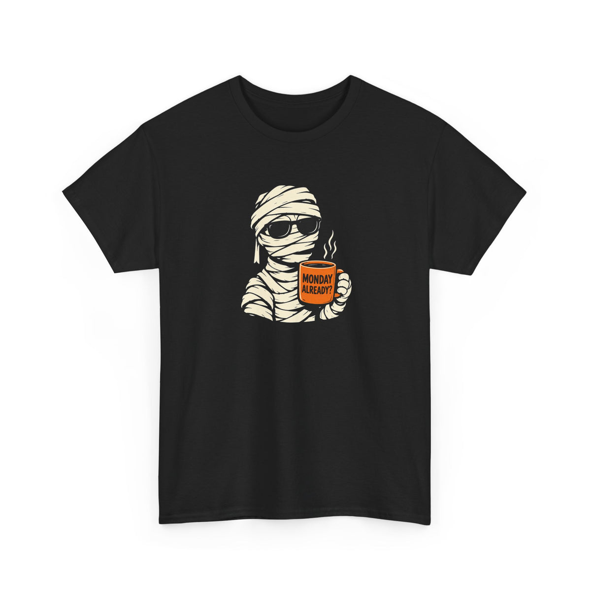 Mummy Halloween T-Shirt – Monday Already Coffee Tee | Funny Spooky Shirt