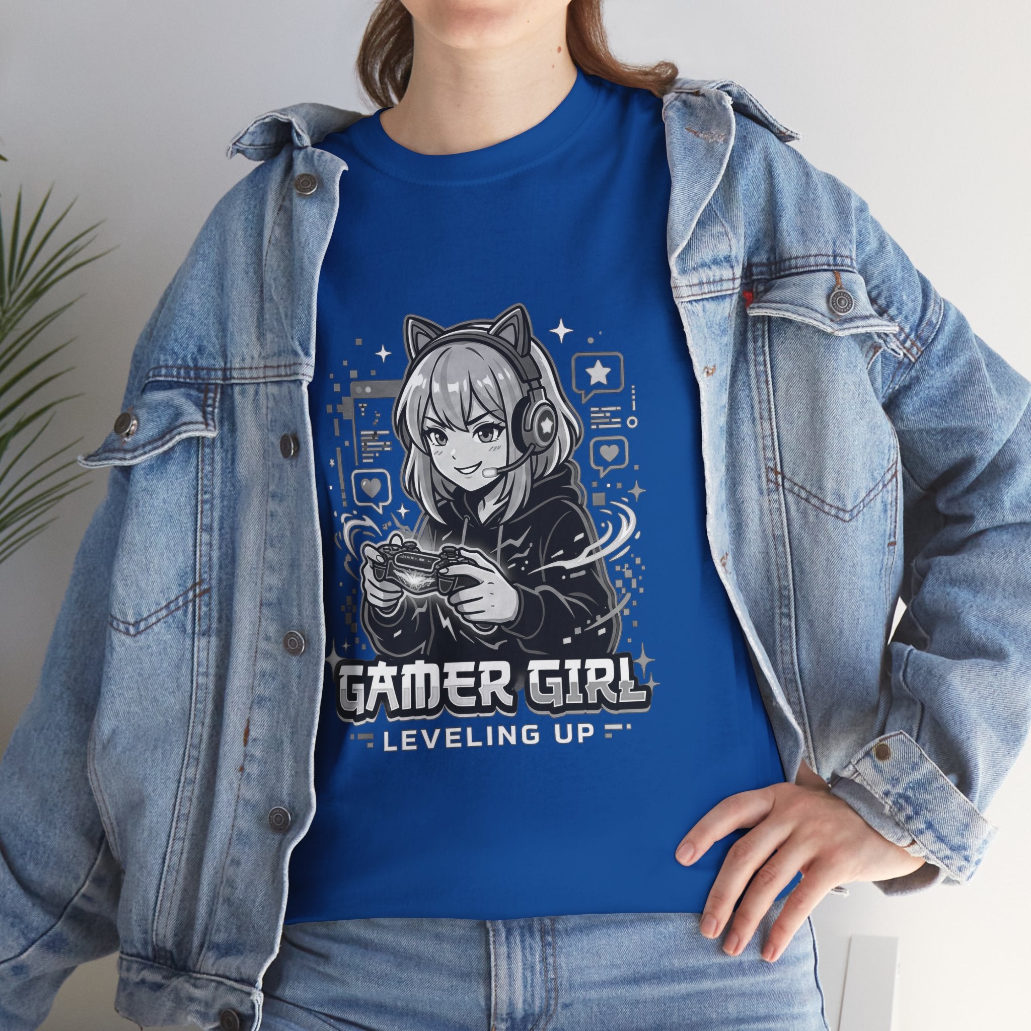 Gamer Girl Tee — 'Gamer Girl Leveling Up' Cute Anime Controller T‑Shirt