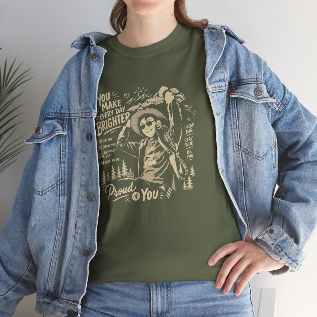 Vintage Cowboy Tee — "You Make Every Day Brighter / Proud of You" Inspirational Western T‑Shirt