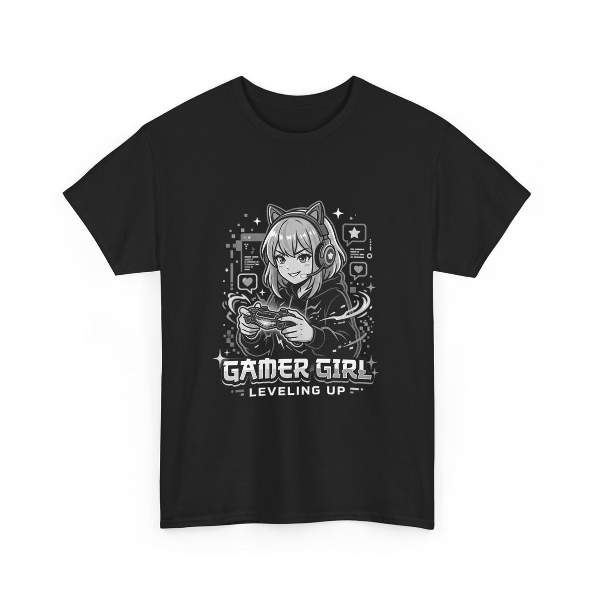 Gamer Girl Tee — 'Gamer Girl Leveling Up' Cute Anime Controller T‑Shirt