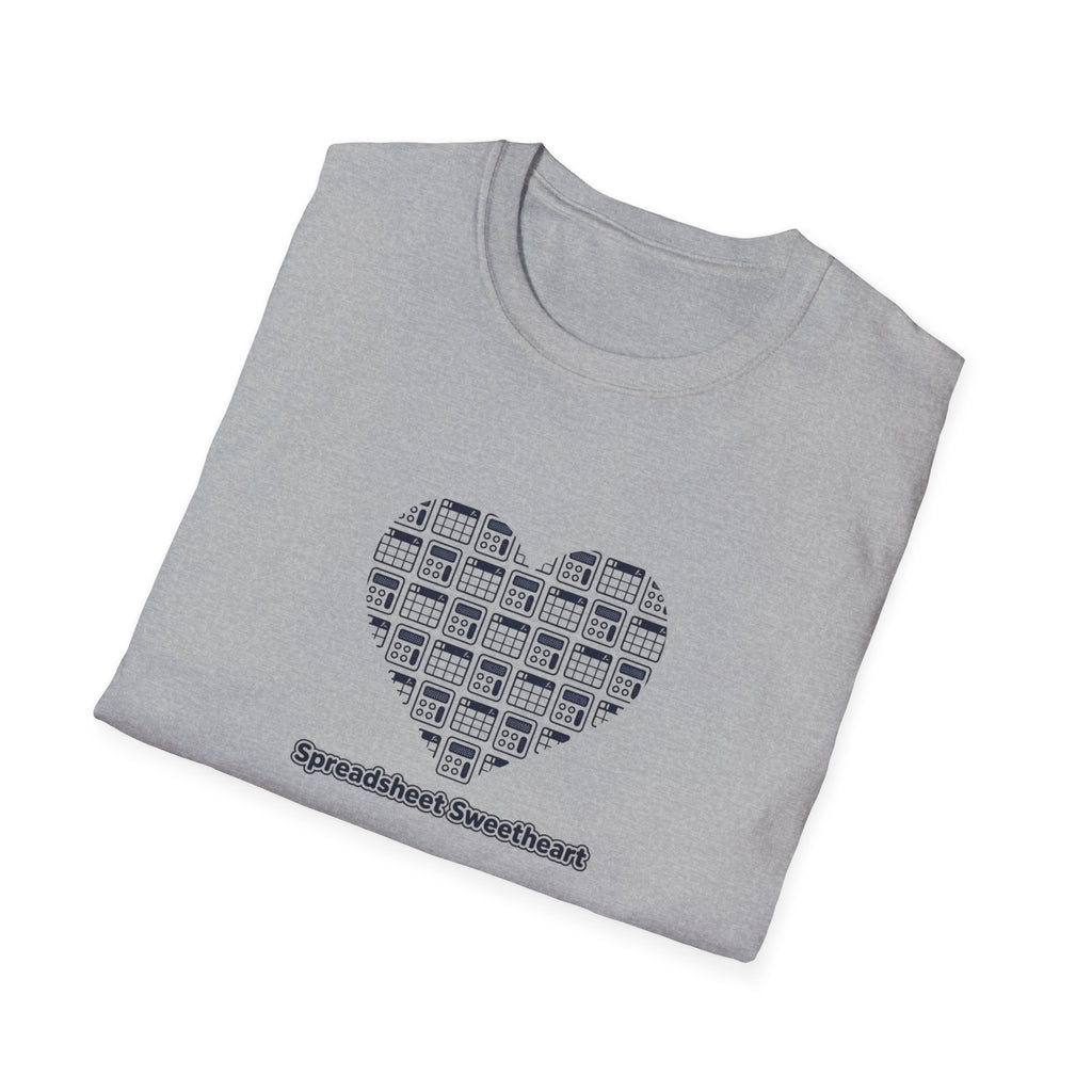 T-Shirt — "Spreadsheet Sweetheart" Heart Design (Accounting/Office Humor)