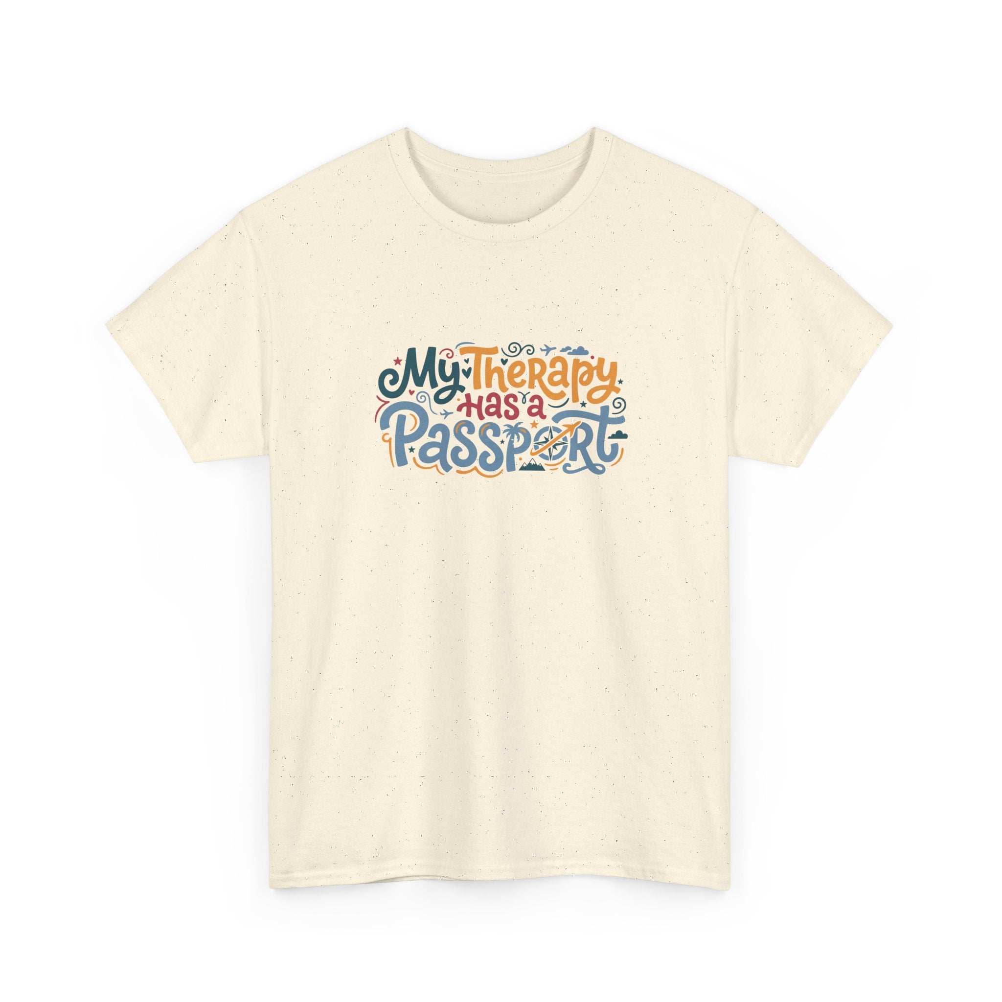 T-Shirt — "My Therapy Has a Passport" Travel Therapy Tee