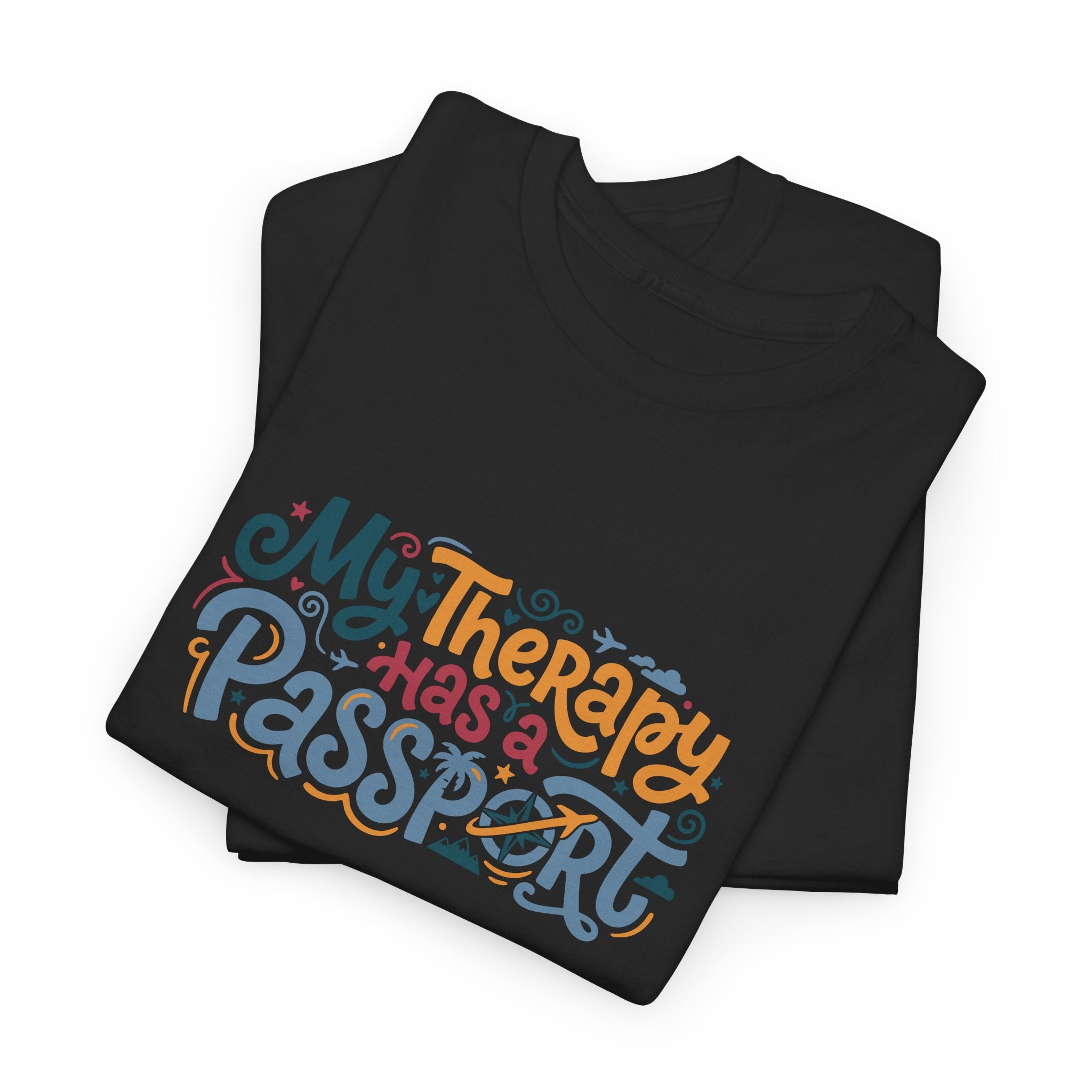 T-Shirt — "My Therapy Has a Passport" Travel Therapy Tee