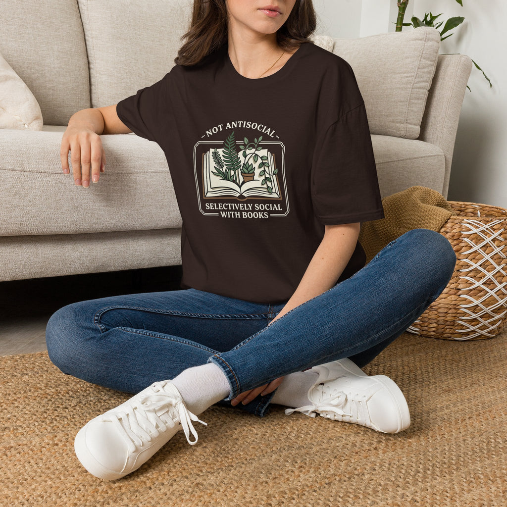 Botanical Open Book T-Shirt — Plant Lover Floral Illustration Tee