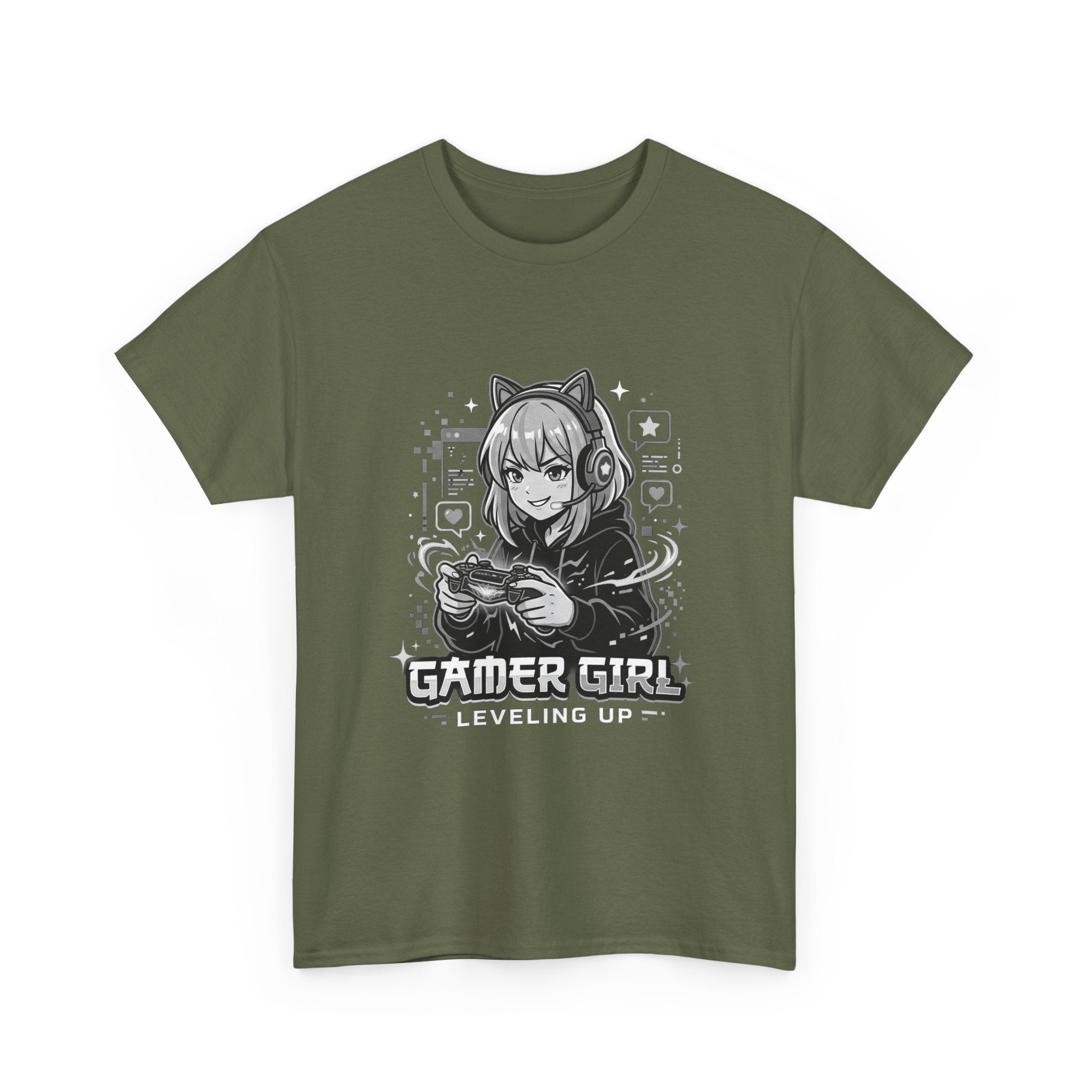 Gamer Girl Tee — 'Gamer Girl Leveling Up' Cute Anime Controller T‑Shirt
