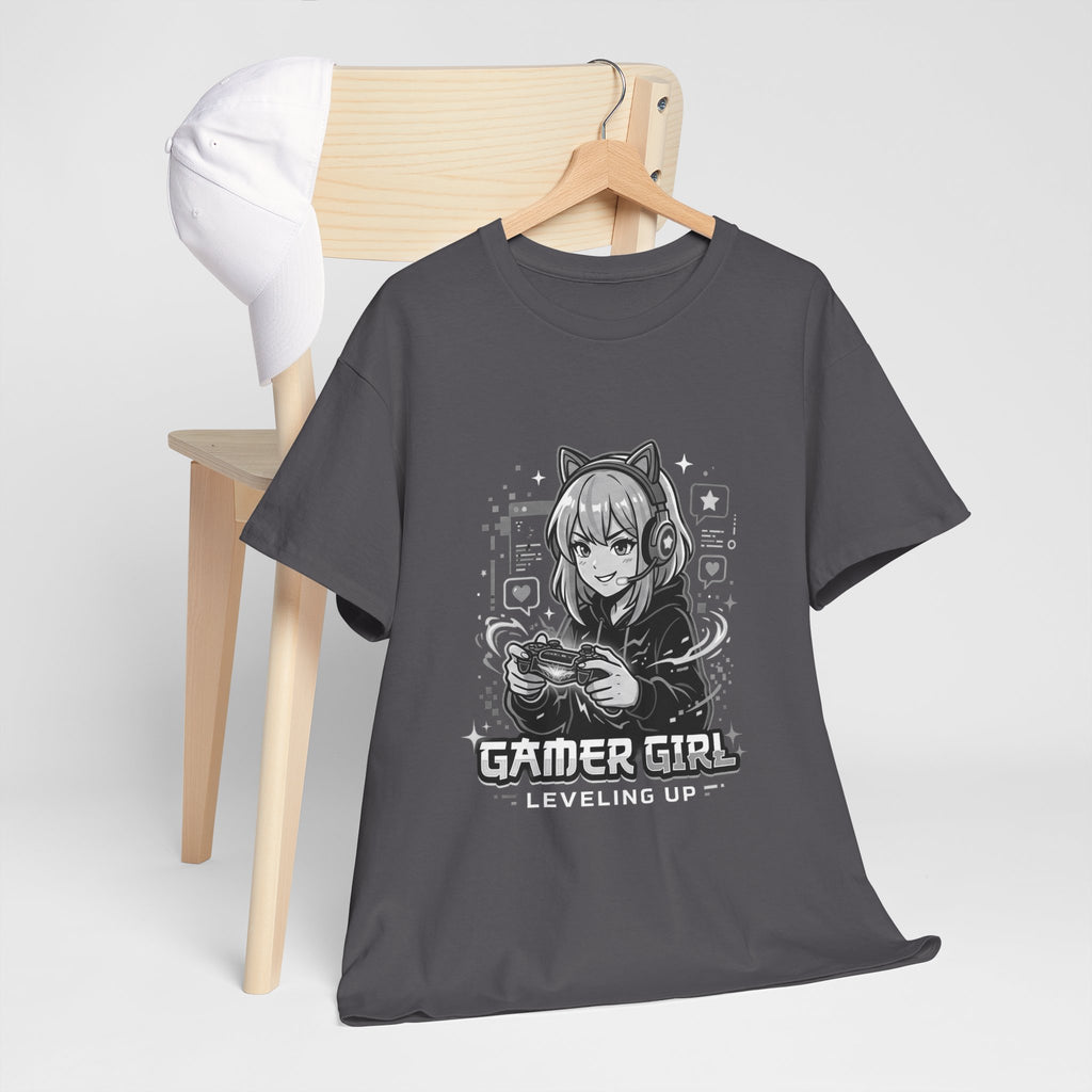Gamer Girl Tee — 'Gamer Girl Leveling Up' Cute Anime Controller T‑Shirt