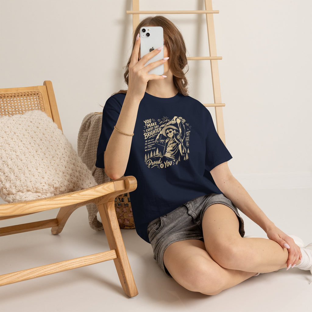Vintage Cowboy Tee — "You Make Every Day Brighter / Proud of You" Inspirational Western T‑Shirt
