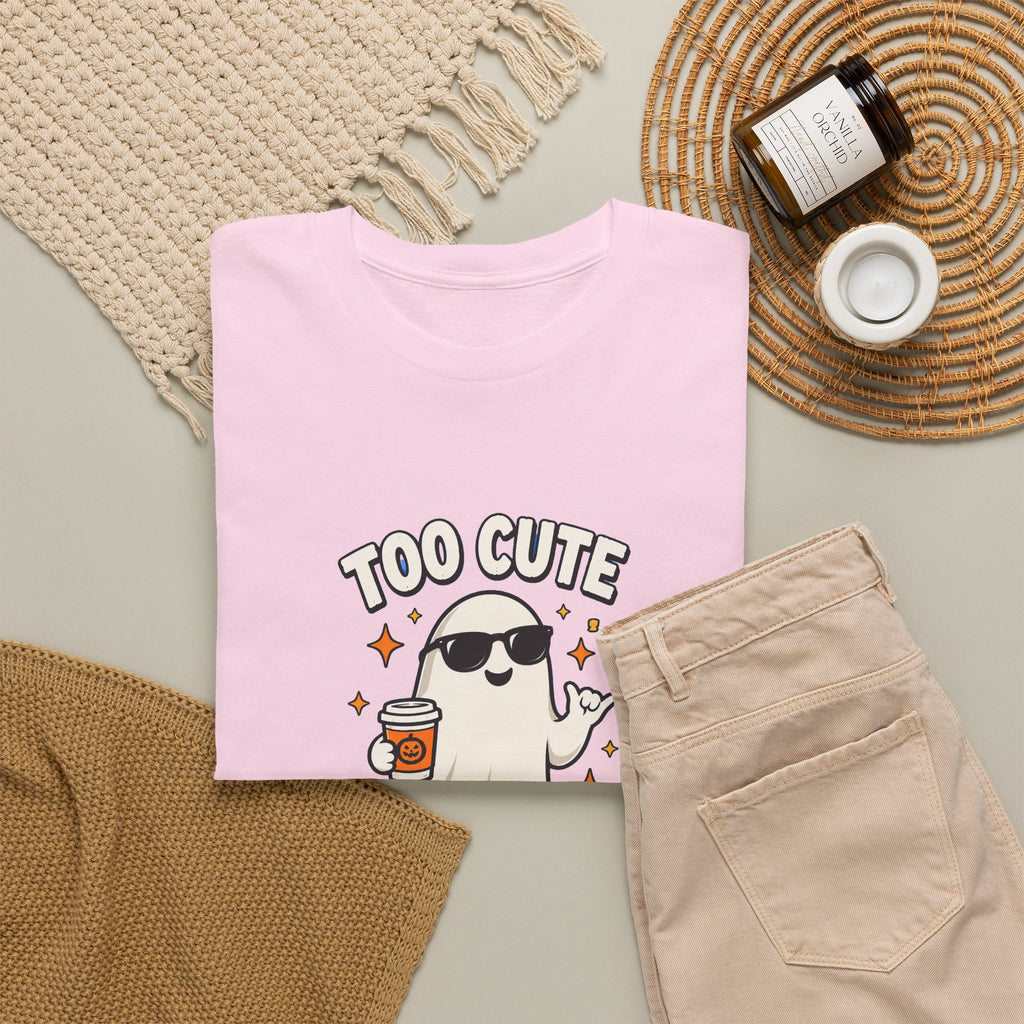 Too Cute To Spook Halloween Shirt – Ghost Coffee Cup Tee | Cute Fall Gift