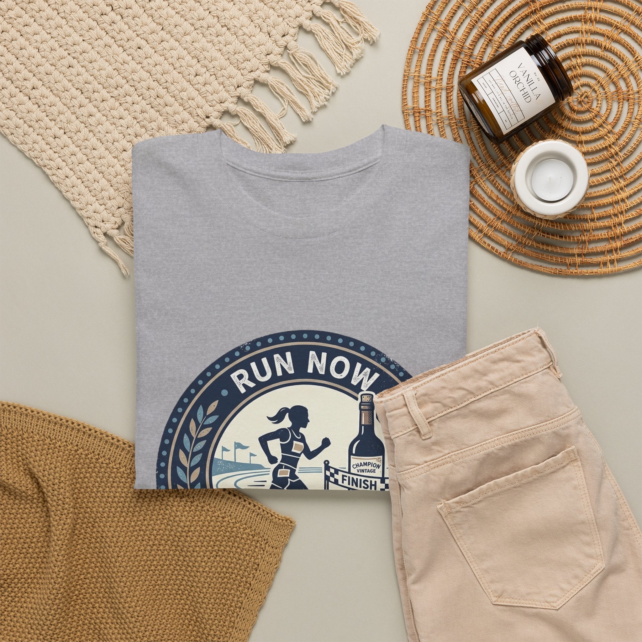Run Now Wine Later T-Shirt — Funny Runner Wine Shirt for Runners & Wine Lovers