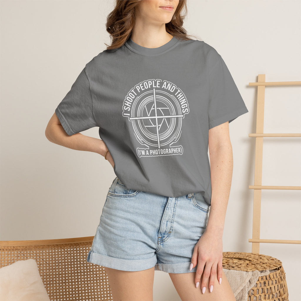 Photographer T-Shirt — “I Shoot People and Things (I’m a Photographer)” Graphic Tee