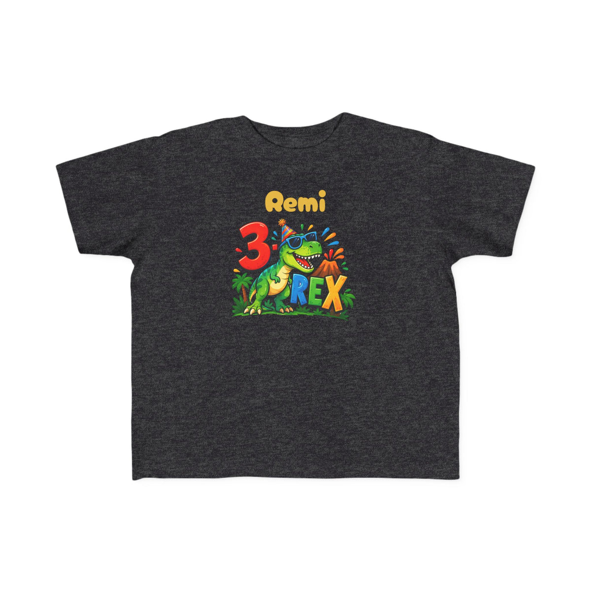 3rd Birthday Toddler Shirt – Remi 3 Rex Dinosaur Tee | Personalized