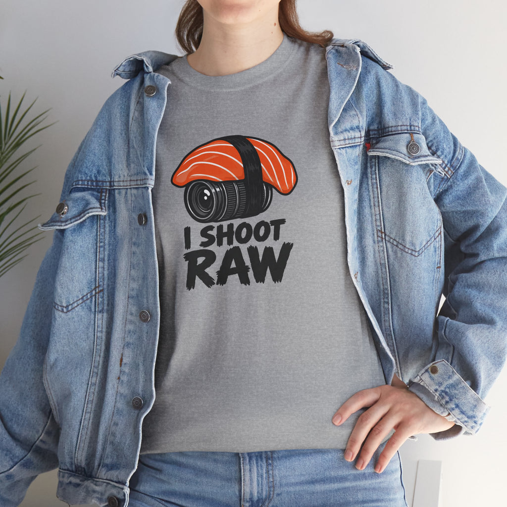 Funny Photographer T-Shirt - I Shoot Raw Sushi Camera Tee | Photography Gift