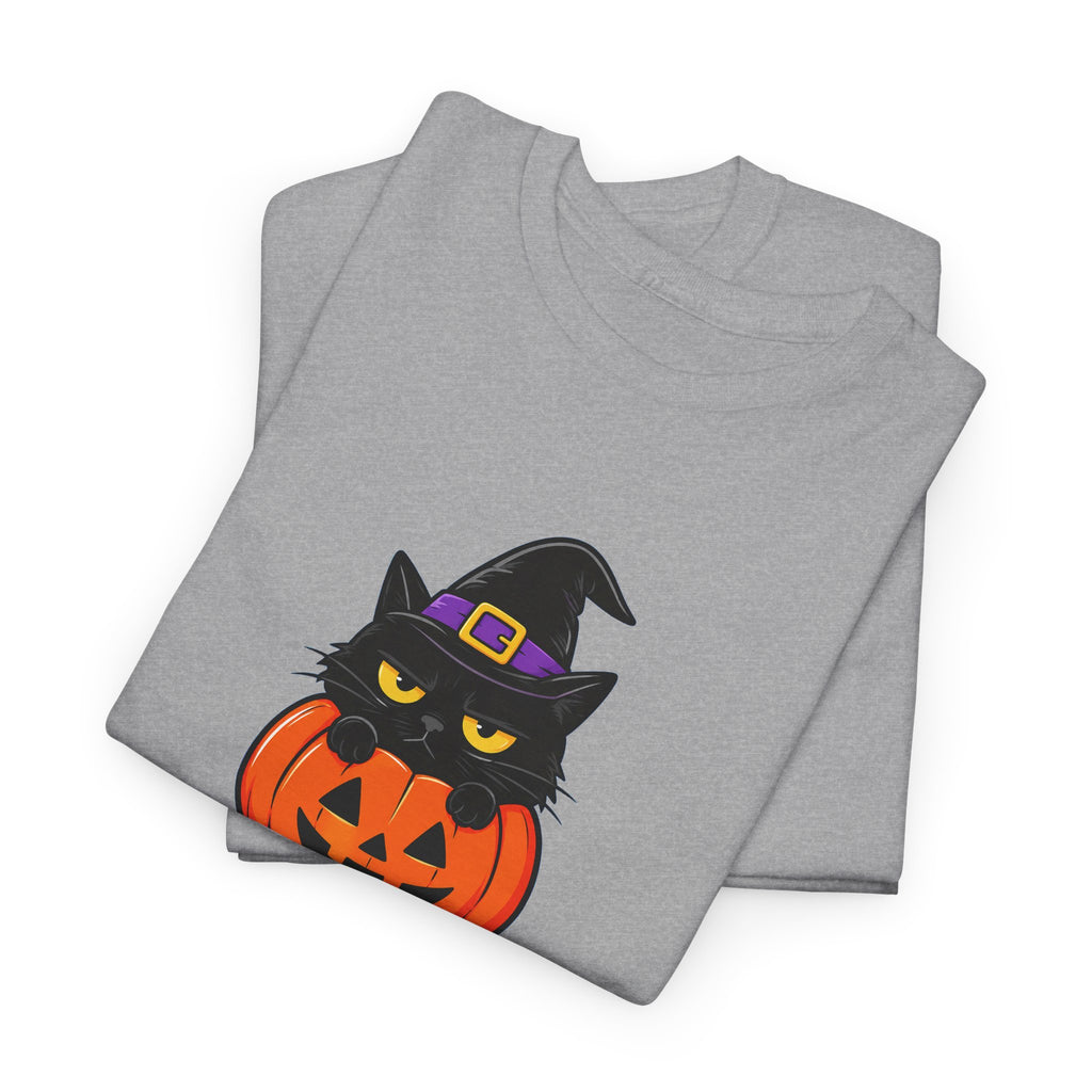 Halloween Cat T-Shirt – I’m Just Here For The Treats Pumpkin Witch Tee