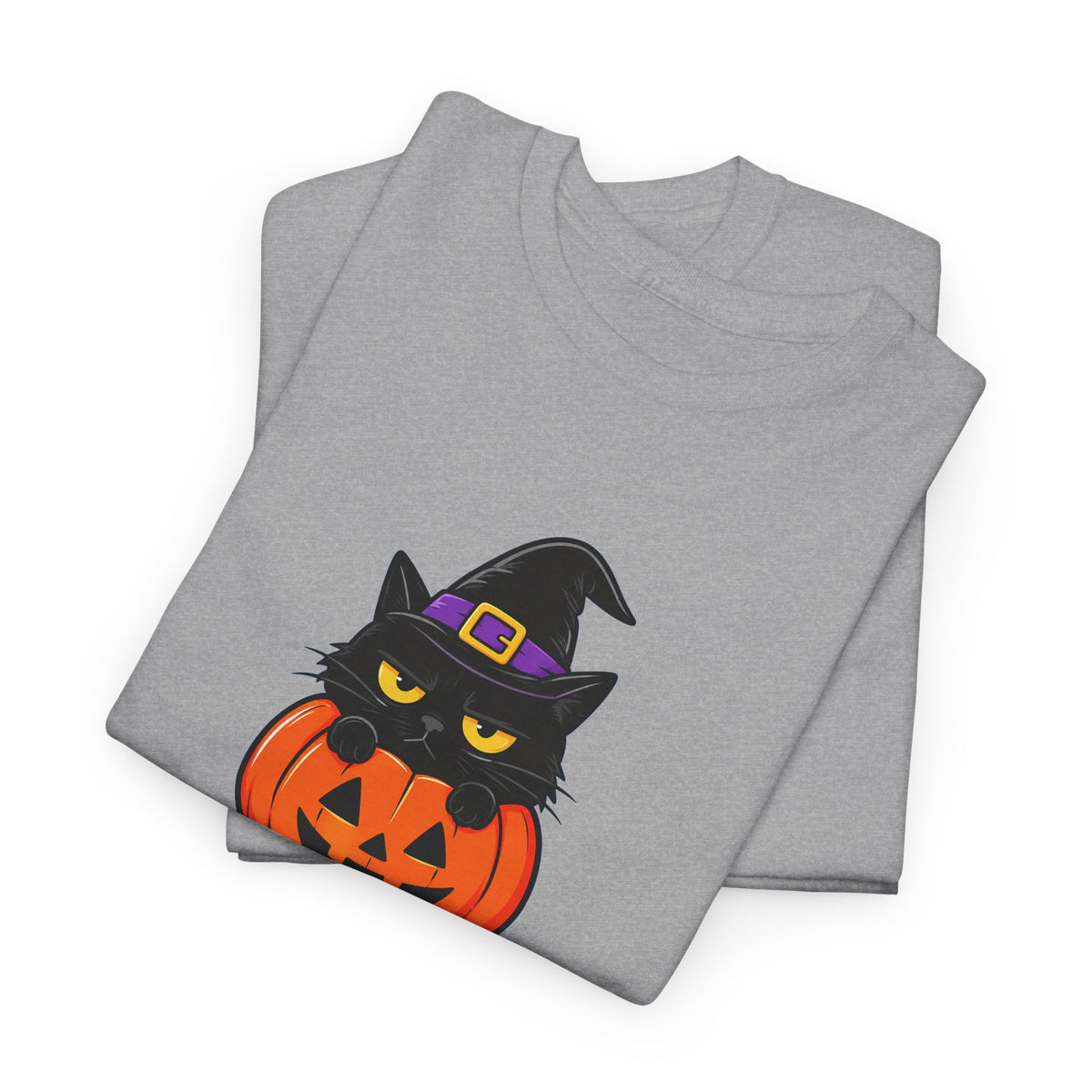 Halloween Cat T-Shirt – I’m Just Here For The Treats Pumpkin Witch Tee