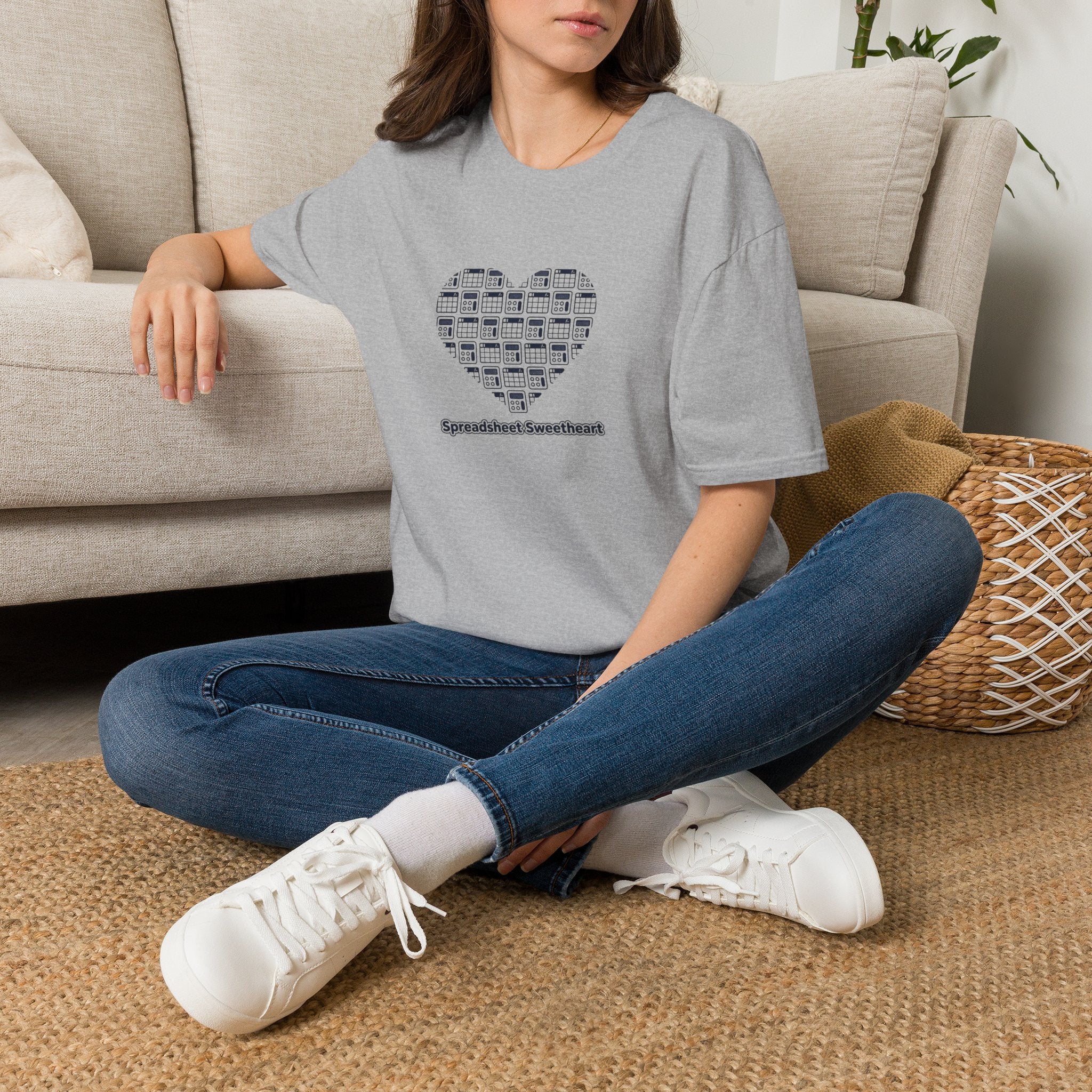 T-Shirt — "Spreadsheet Sweetheart" Heart Design (Accounting/Office Humor)