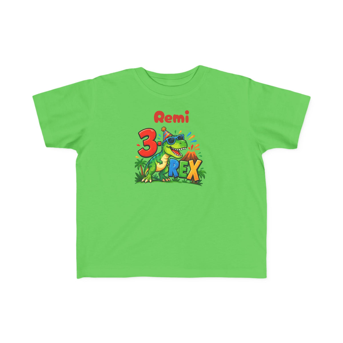 3rd Birthday Toddler Shirt – Remi 3 Rex Dinosaur Tee | Personalized