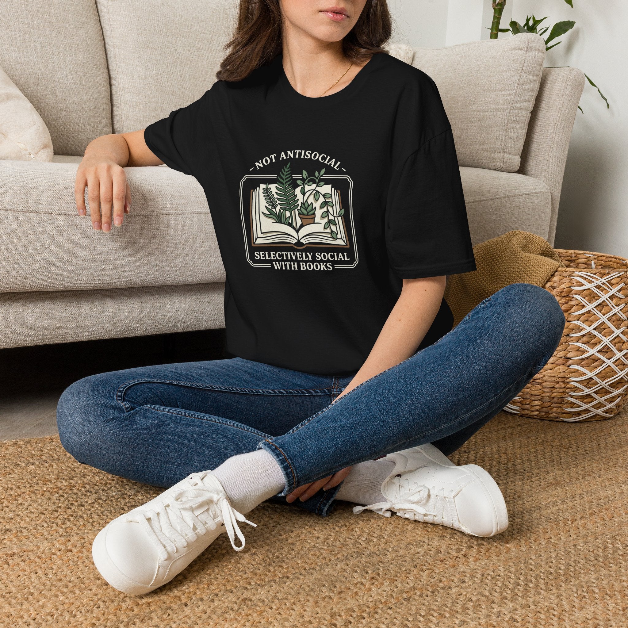 Botanical Open Book T-Shirt — Plant Lover Floral Illustration Tee