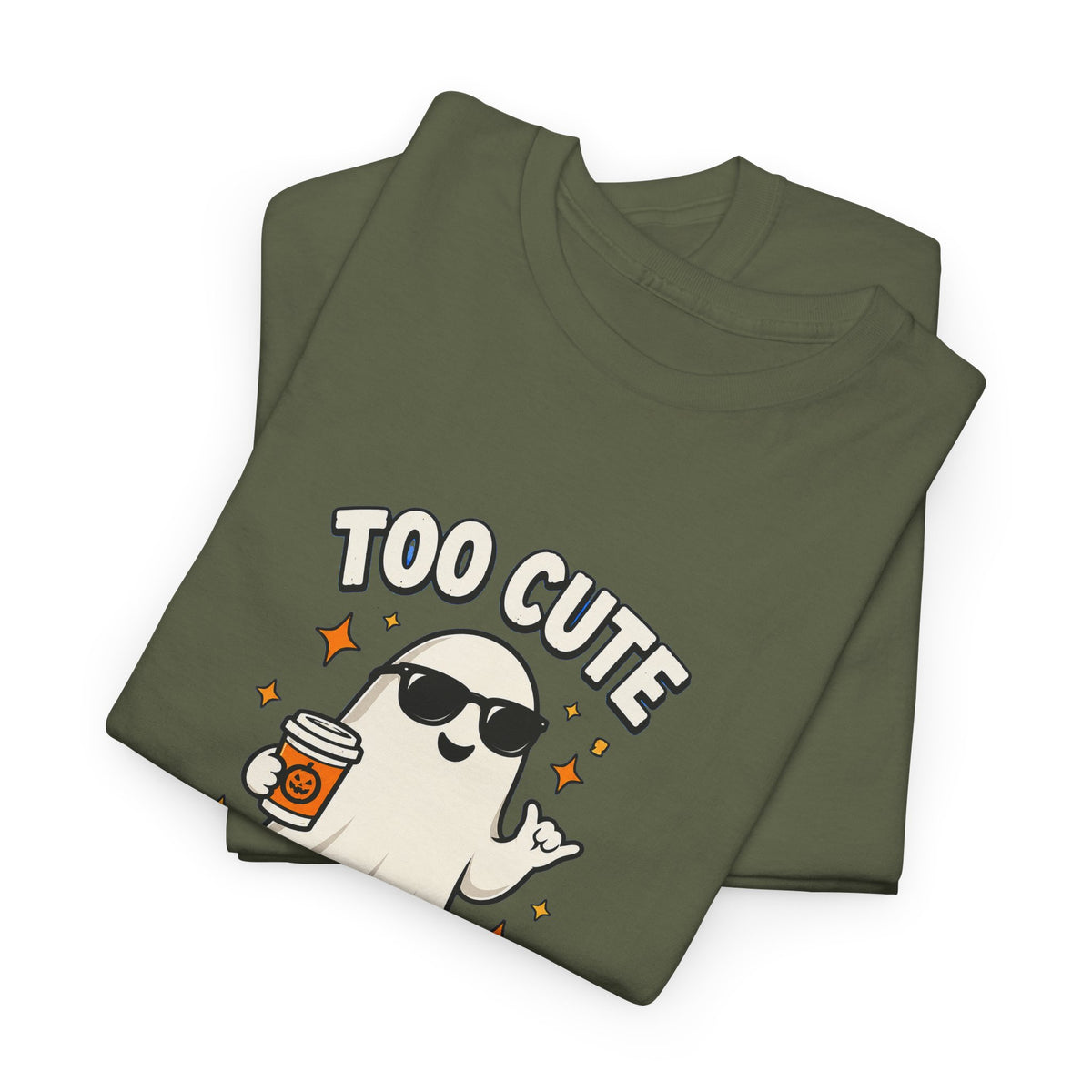Too Cute To Spook Halloween Shirt – Ghost Coffee Cup Tee | Cute Fall Gift