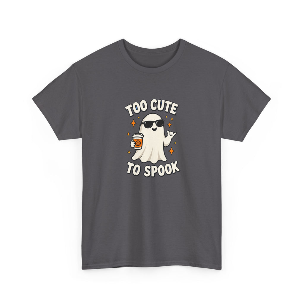 Too Cute To Spook Halloween Shirt – Ghost Coffee Cup Tee | Cute Fall Gift