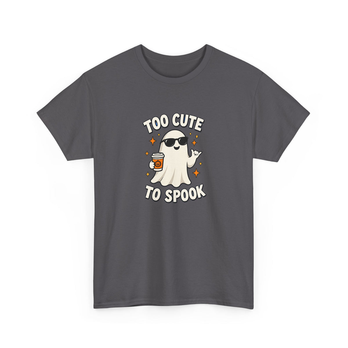 Too Cute To Spook Halloween Shirt – Ghost Coffee Cup Tee | Cute Fall Gift