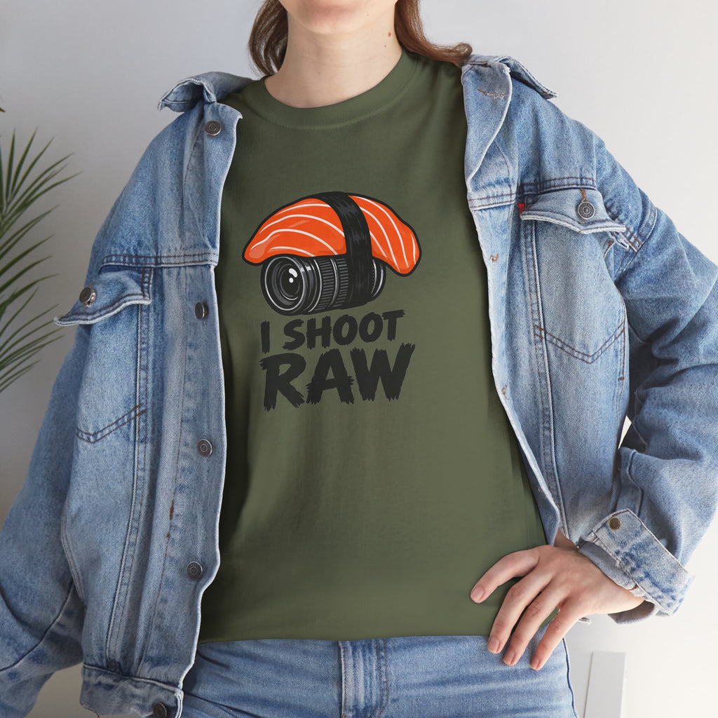 Funny Photographer T-Shirt - I Shoot Raw Sushi Camera Tee | Photography Gift