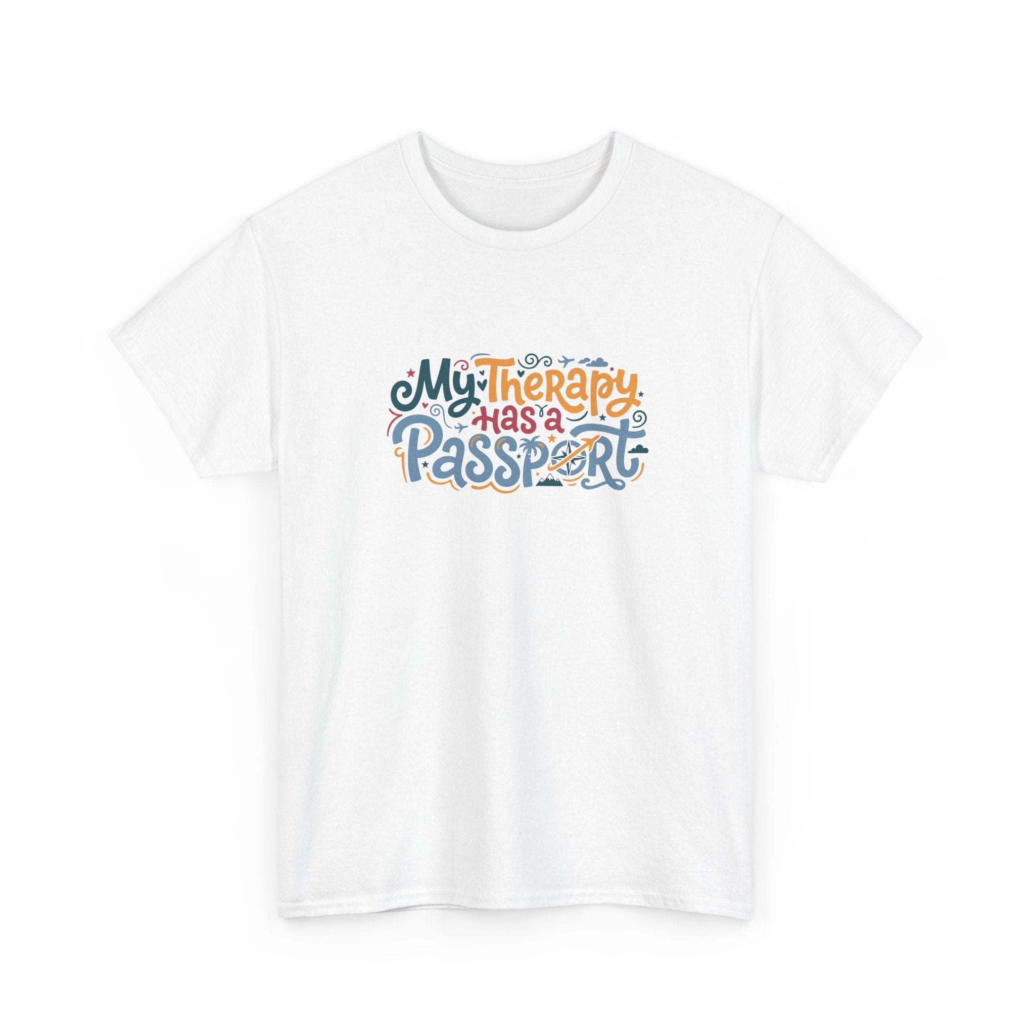 T-Shirt — "My Therapy Has a Passport" Travel Therapy Tee