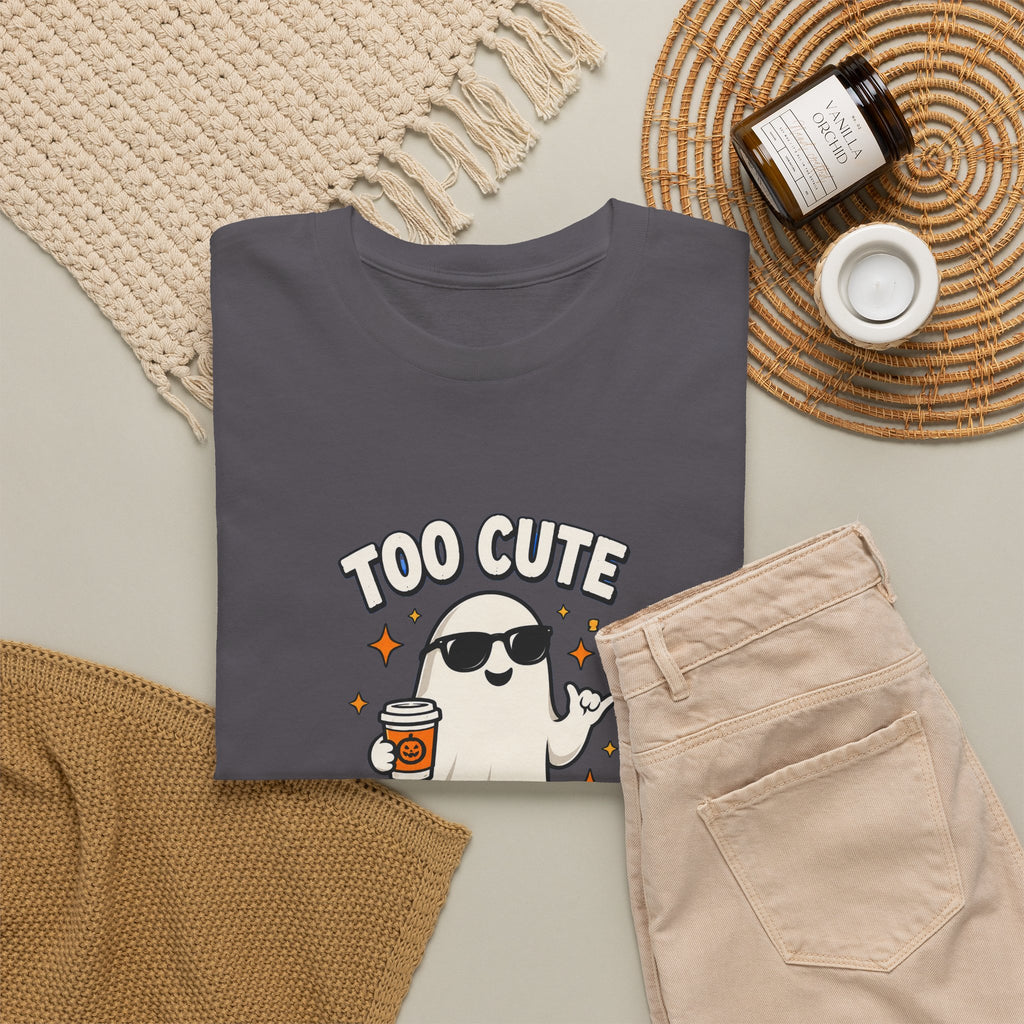 Too Cute To Spook Halloween Shirt – Ghost Coffee Cup Tee | Cute Fall Gift