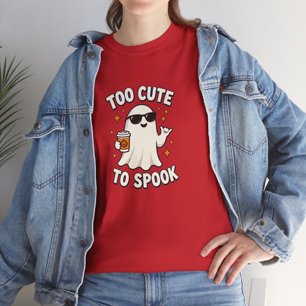 Too Cute To Spook Halloween Shirt – Ghost Coffee Cup Tee | Cute Fall Gift