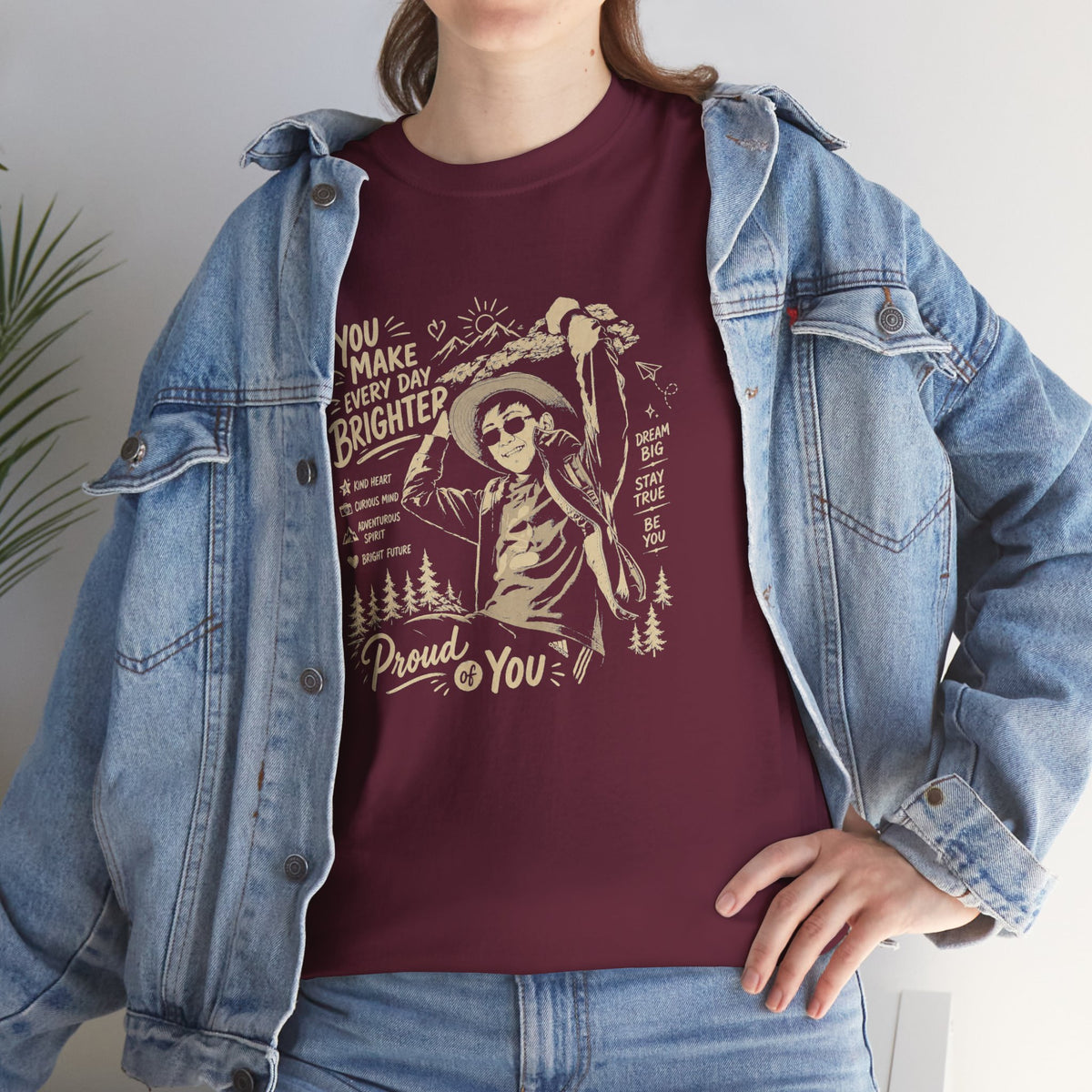 Vintage Cowboy Tee — "You Make Every Day Brighter / Proud of You" Inspirational Western T‑Shirt