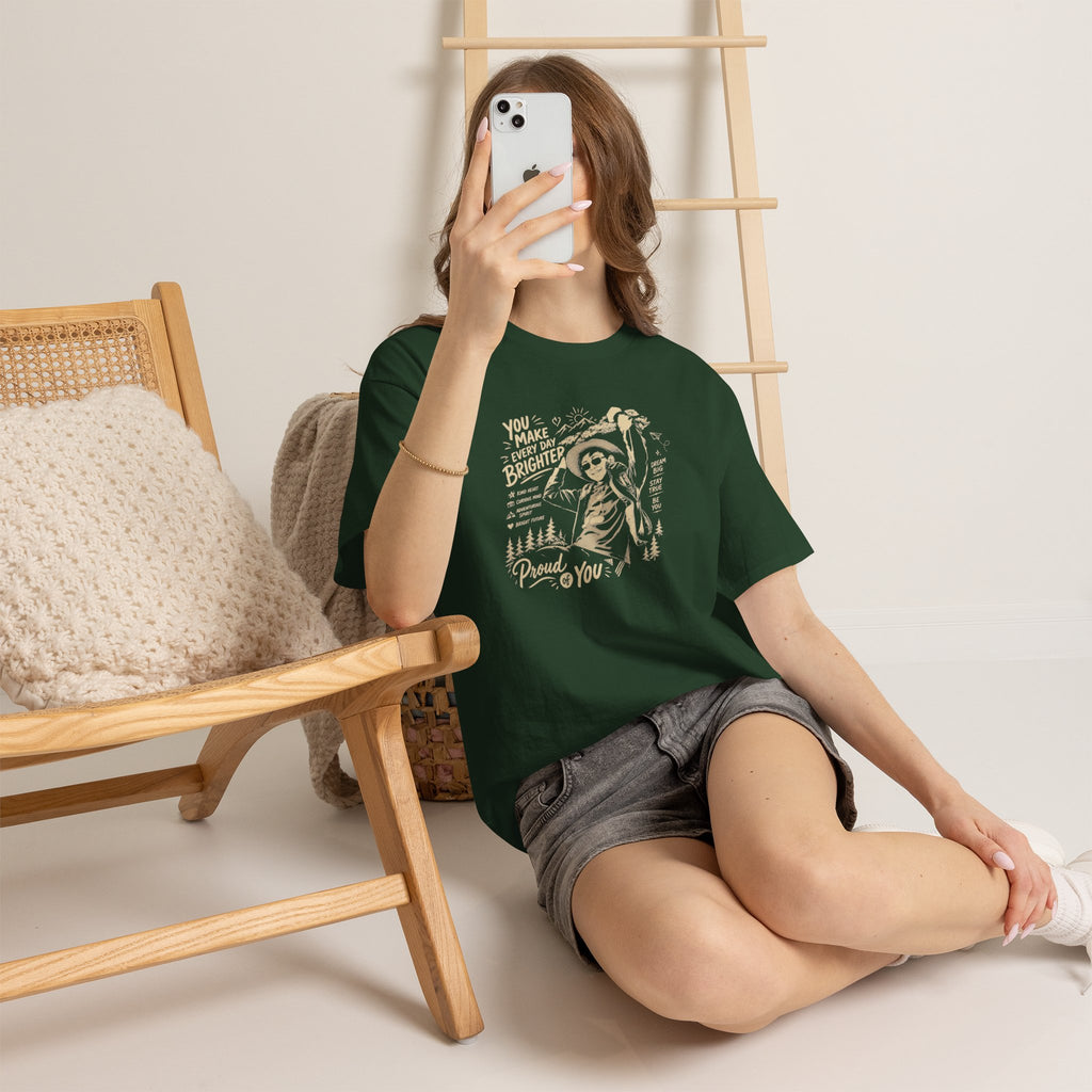 Vintage Cowboy Tee — "You Make Every Day Brighter / Proud of You" Inspirational Western T‑Shirt